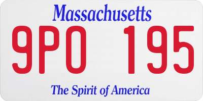 MA license plate 9PO195