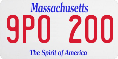 MA license plate 9PO200