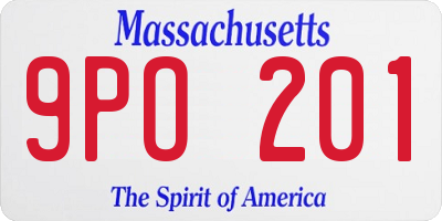 MA license plate 9PO201
