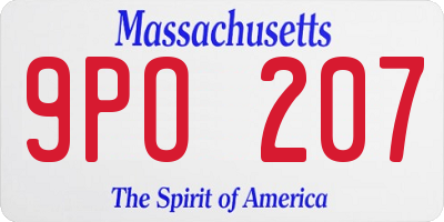 MA license plate 9PO207