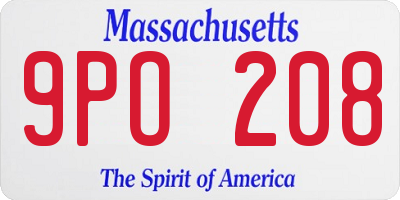 MA license plate 9PO208