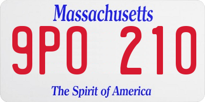 MA license plate 9PO210