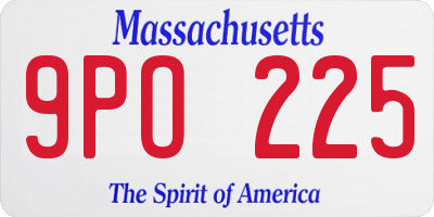 MA license plate 9PO225