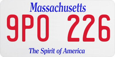 MA license plate 9PO226