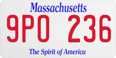 MA license plate 9PO236