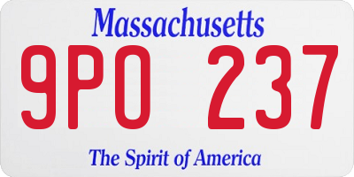 MA license plate 9PO237