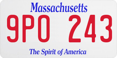 MA license plate 9PO243