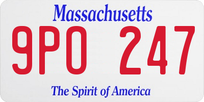 MA license plate 9PO247