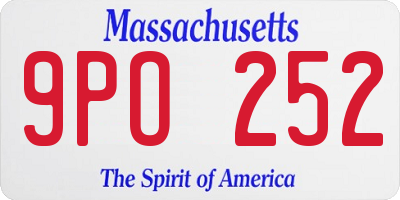 MA license plate 9PO252