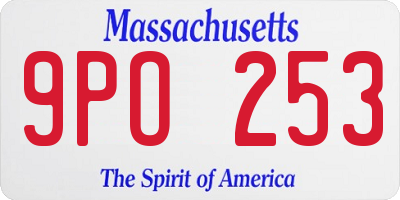 MA license plate 9PO253