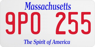 MA license plate 9PO255