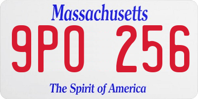 MA license plate 9PO256