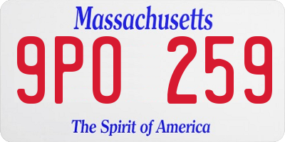 MA license plate 9PO259