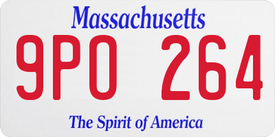 MA license plate 9PO264