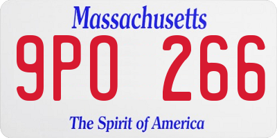 MA license plate 9PO266