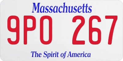 MA license plate 9PO267