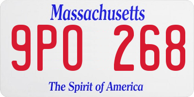 MA license plate 9PO268