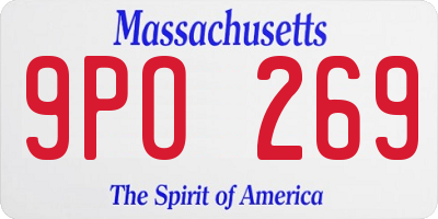 MA license plate 9PO269