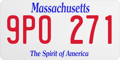 MA license plate 9PO271