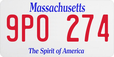 MA license plate 9PO274