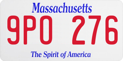 MA license plate 9PO276