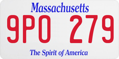MA license plate 9PO279