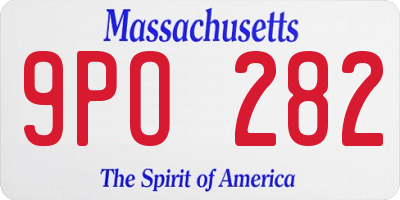 MA license plate 9PO282