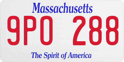 MA license plate 9PO288