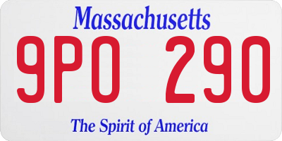 MA license plate 9PO290