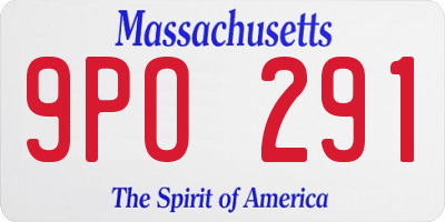MA license plate 9PO291