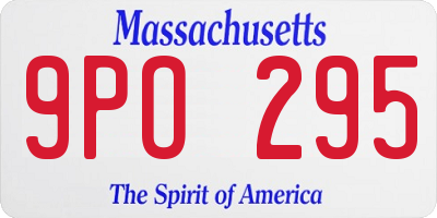 MA license plate 9PO295