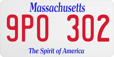 MA license plate 9PO302