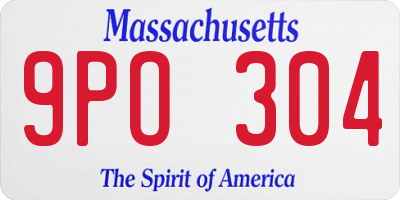 MA license plate 9PO304