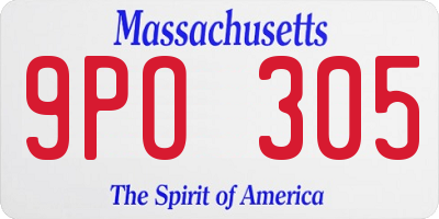 MA license plate 9PO305