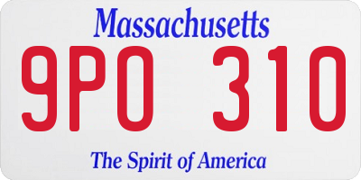MA license plate 9PO310