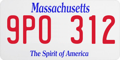 MA license plate 9PO312