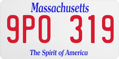 MA license plate 9PO319