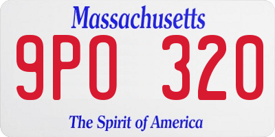 MA license plate 9PO320