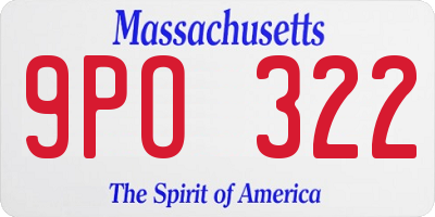 MA license plate 9PO322