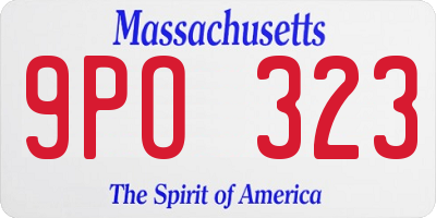 MA license plate 9PO323