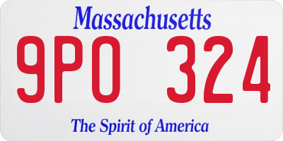 MA license plate 9PO324