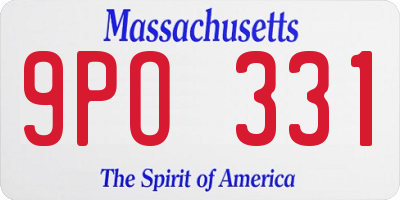 MA license plate 9PO331