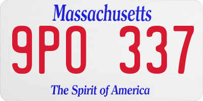 MA license plate 9PO337