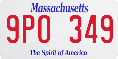 MA license plate 9PO349