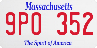 MA license plate 9PO352