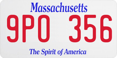 MA license plate 9PO356