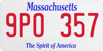 MA license plate 9PO357