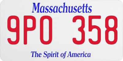MA license plate 9PO358
