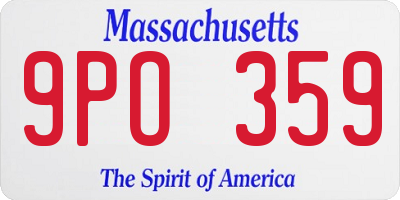 MA license plate 9PO359
