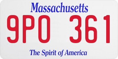 MA license plate 9PO361
